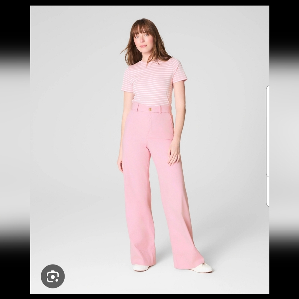 SPANX STRETCH TWILL WIDE LEG PANTS NWT L